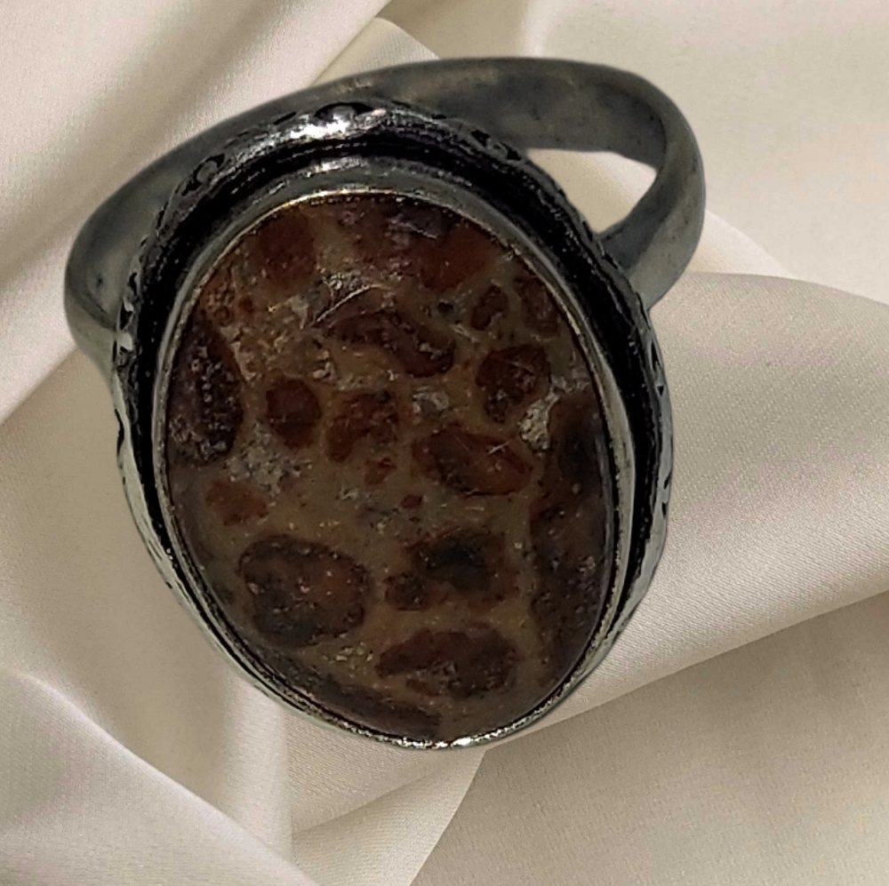 Leopard Skin on a 925 Silver Band ring size 9